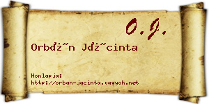 Orbán Jácinta névjegykártya